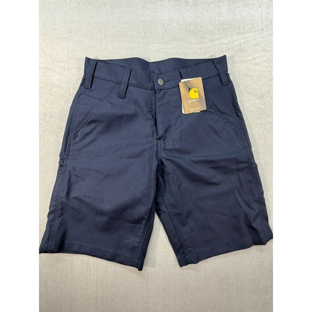 New Carhartt Men Rugged Professional Canvas Shorts Relaxed Fit Blue Size 28